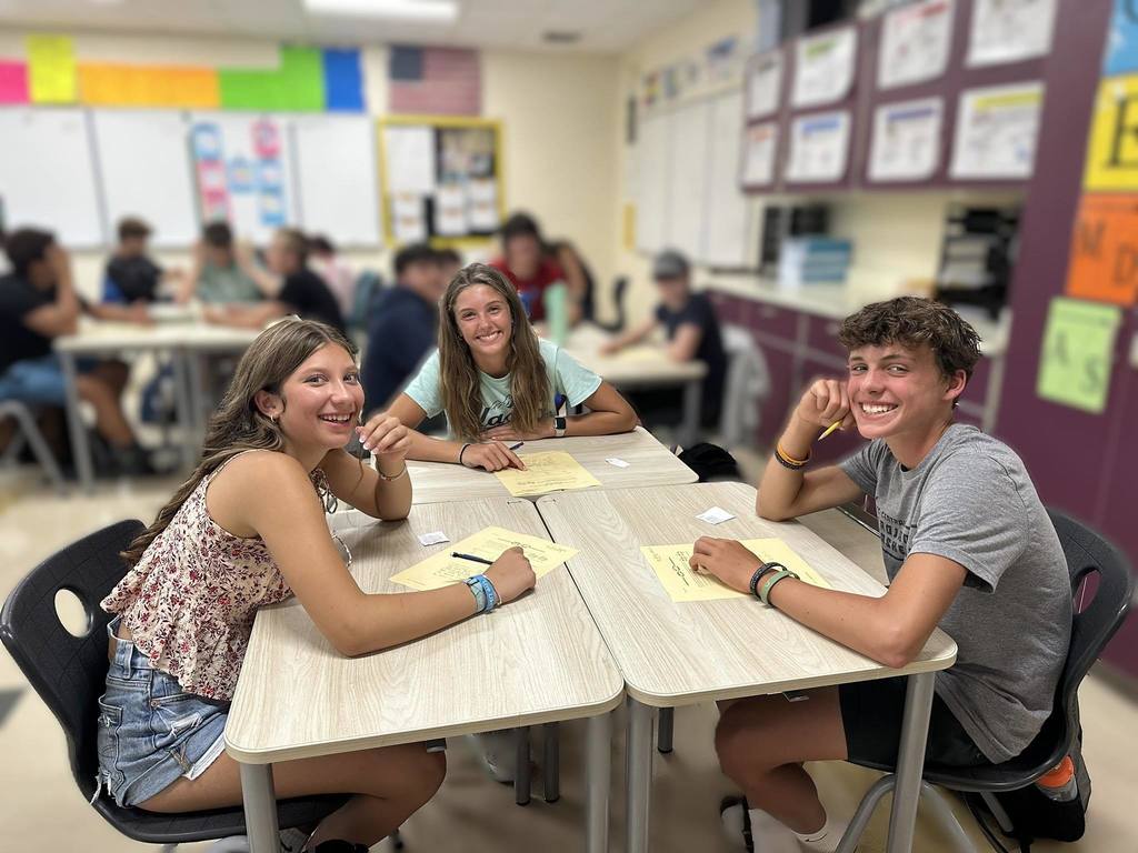 Students learning in class
