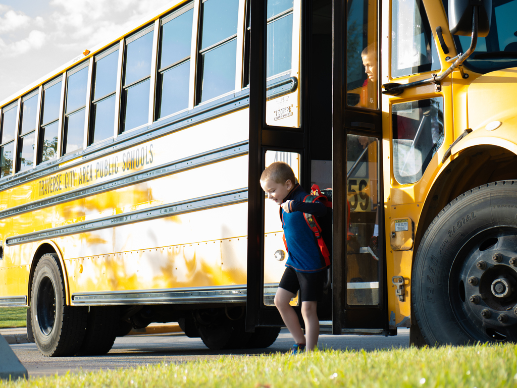 TCAPS student arriving on their first day of school