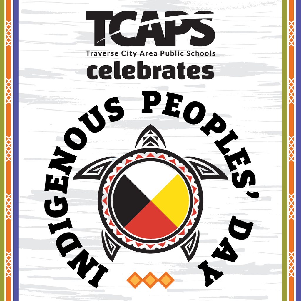 TCAPS celebrates Indigenous Peoples' Day with a turtle symbol and a four-color circular design.