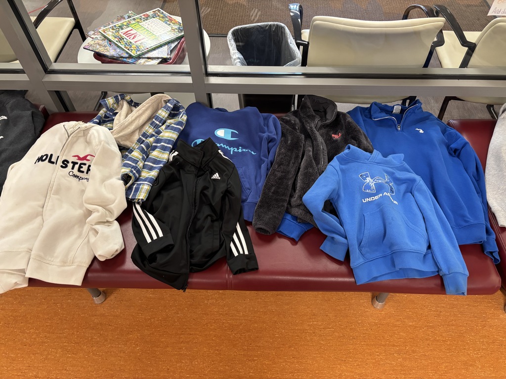sweatshirts and jackets in lost and found