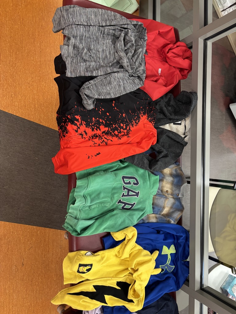 sweatshirts and jackets in lost and found