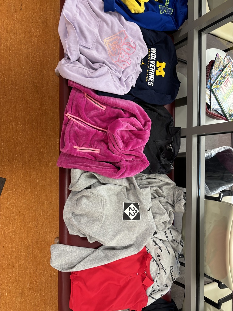 sweatshirts and jackets in lost and found