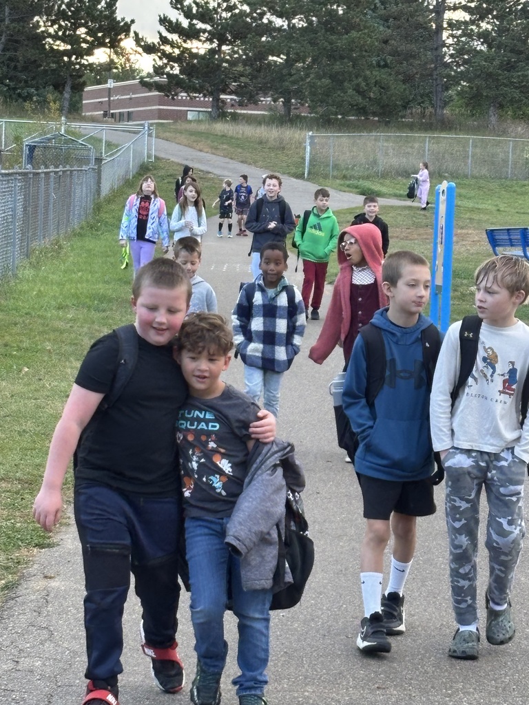 students walking on track