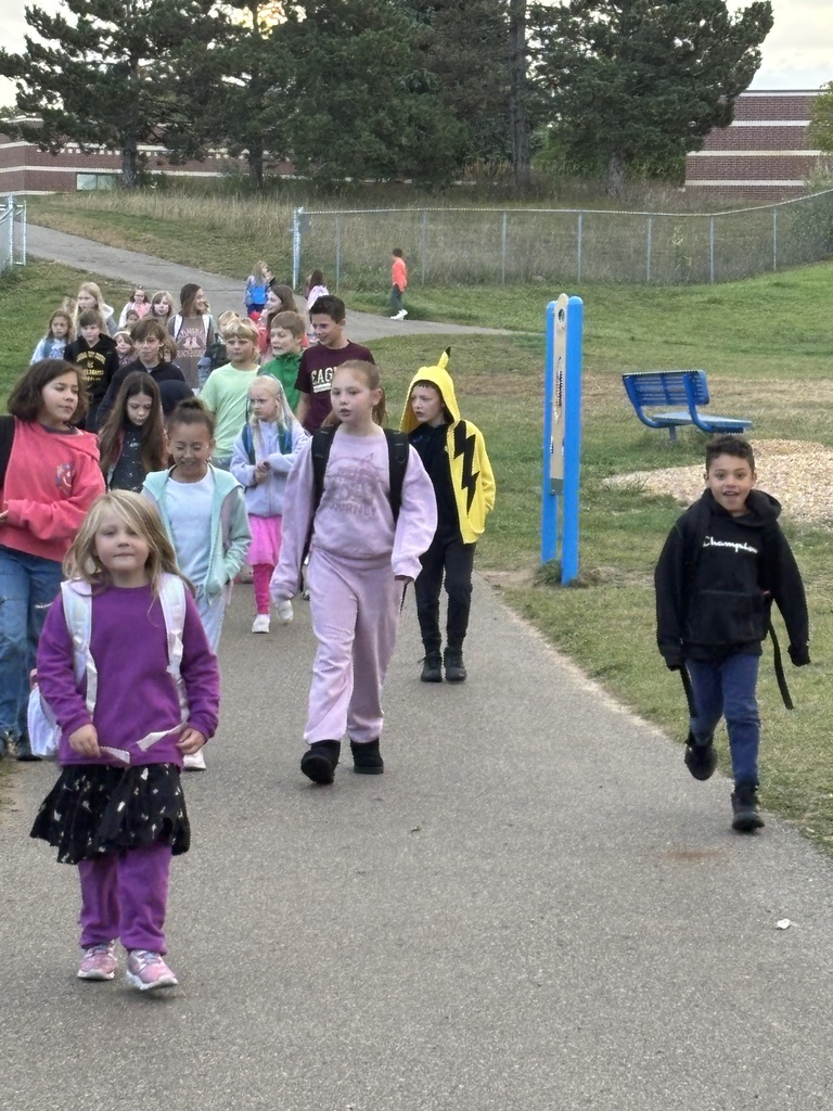 students walking on track