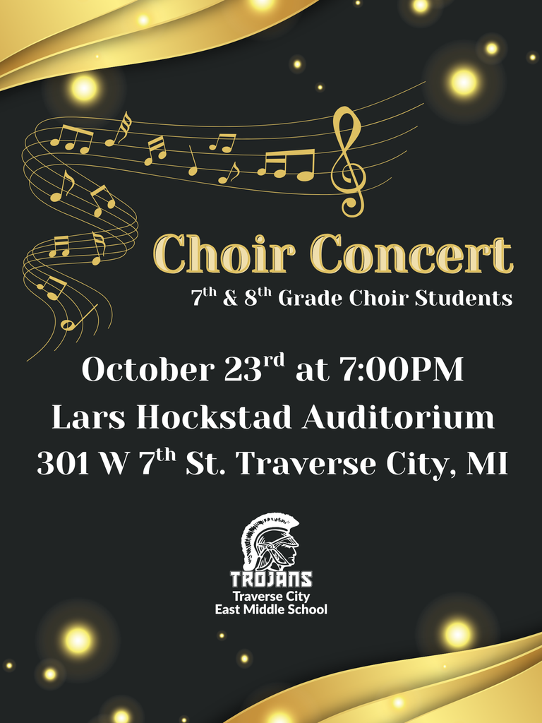 Choir concert flyer for october 23rd at 7:00 at Lars hockstad auditorium