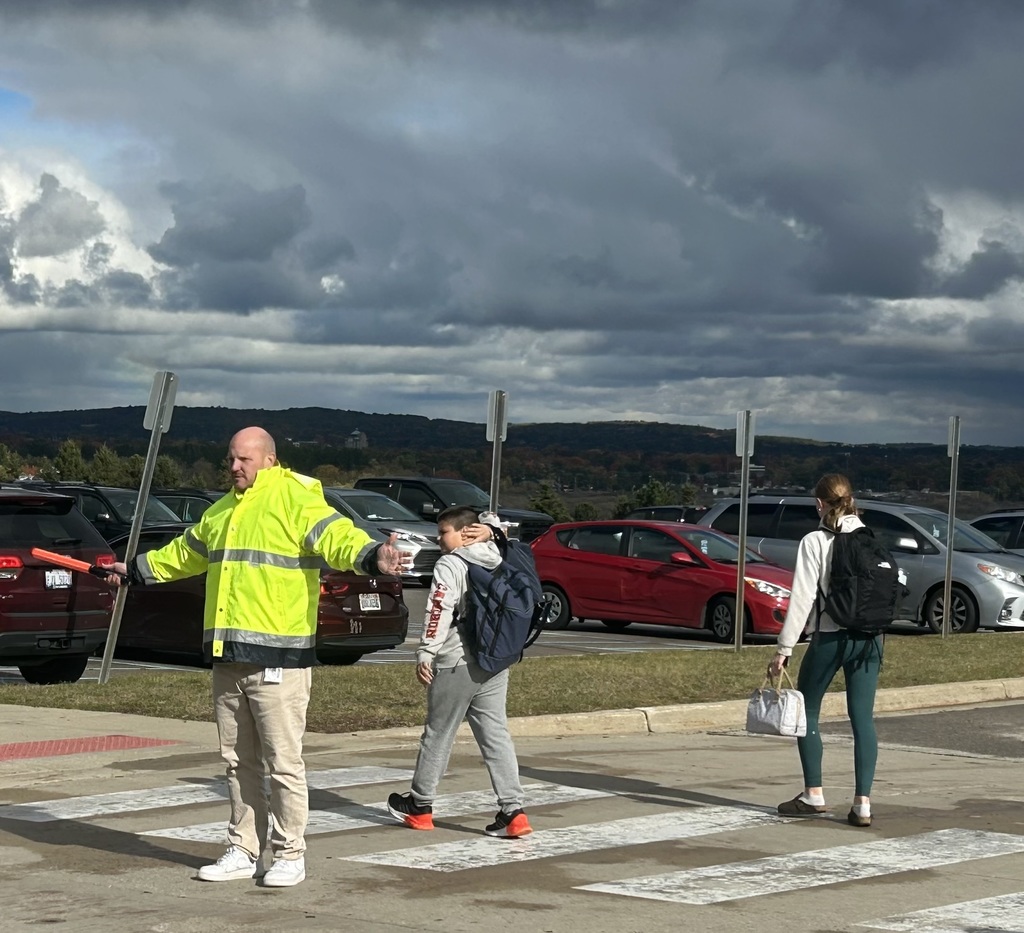students crossing the street