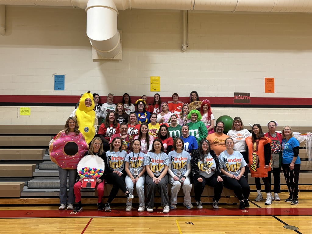Cherry Knoll Elementary staff in costume for Halloween