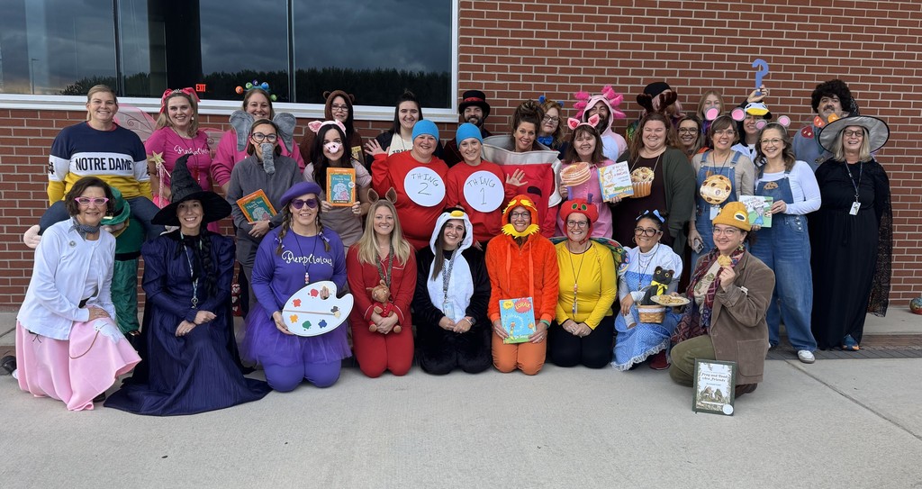 Long Lake Elementary staff in costume for Halloween