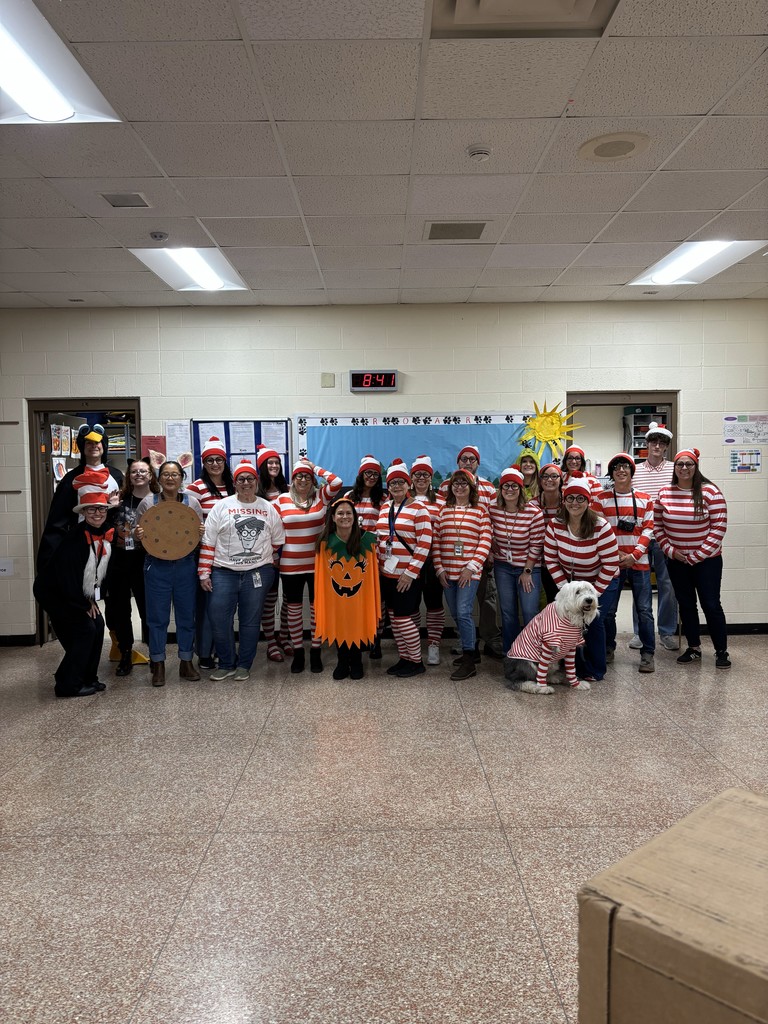 Courtade Elementary staff in costume for Halloween