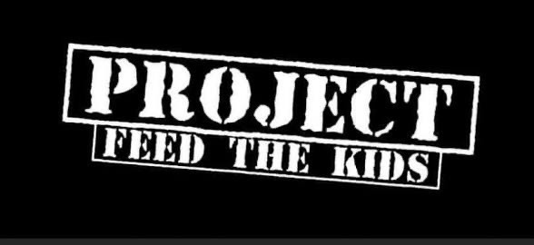 PROJECT: FEED THE KIDS LOGO, white letters on black background