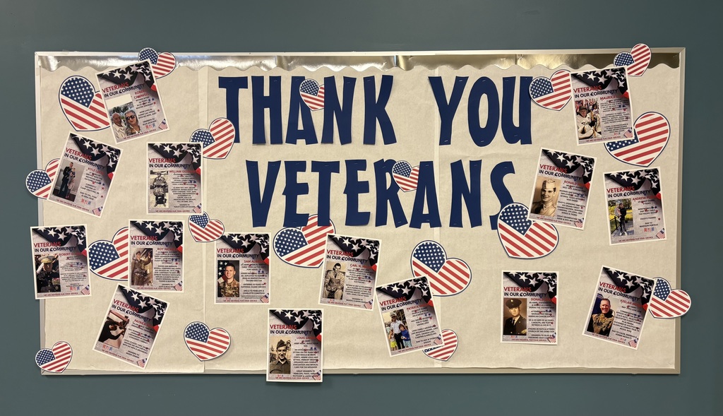 A school bulletin board thanking veterans 