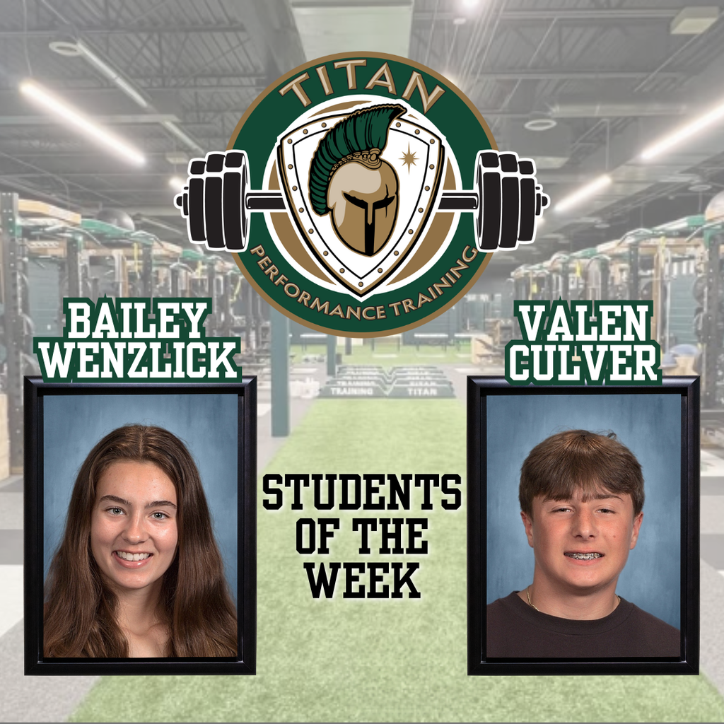 Congrats to our Titan Performance Training students of the week! Traverse City West Titan Performance Training