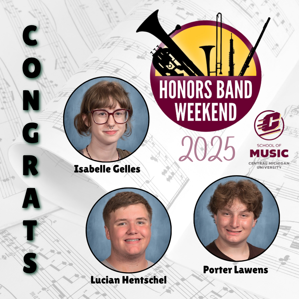 Graphic of students in the CMU honors band