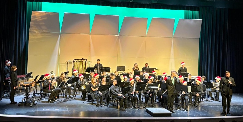 Band students performing on stage