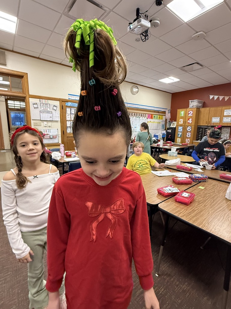 Students showing their Crazy hair designs
