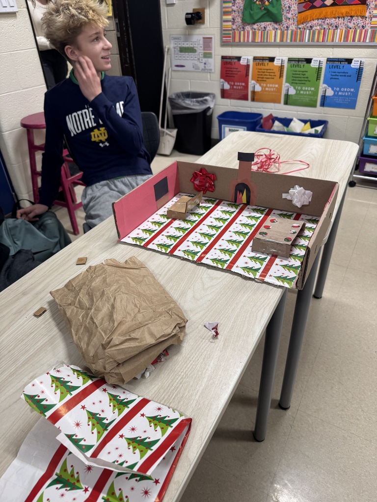 Students in spanish class working on home decorating in Spanish.