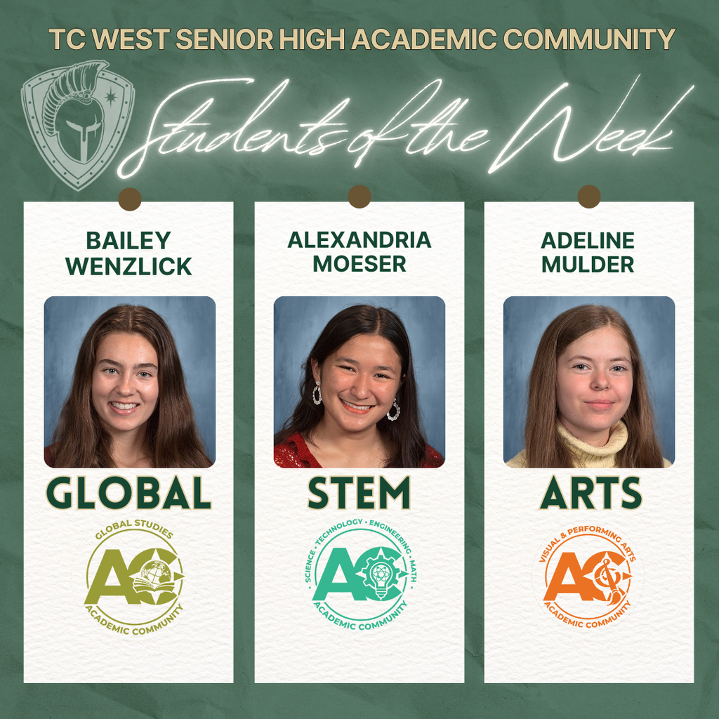 Graphic of academic communities students of the week. 