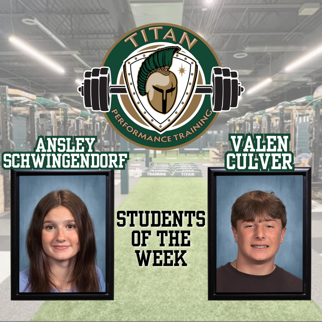 Titan Performance Training students of the week graphic