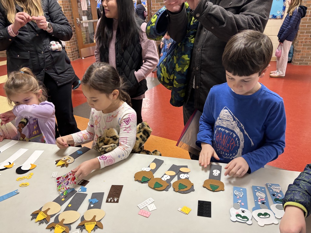 Students creating felt bookmarks