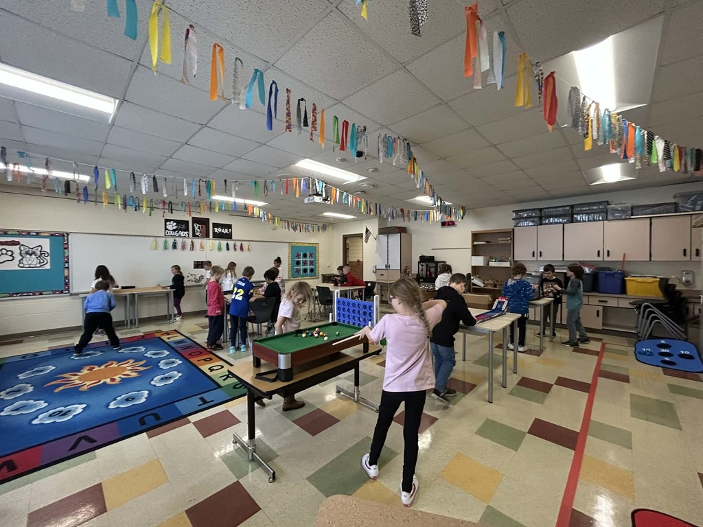 Students playing table games 
