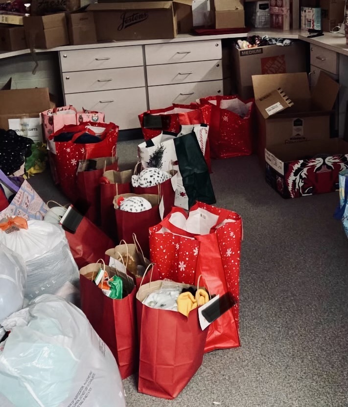 Gift bags from donors for students