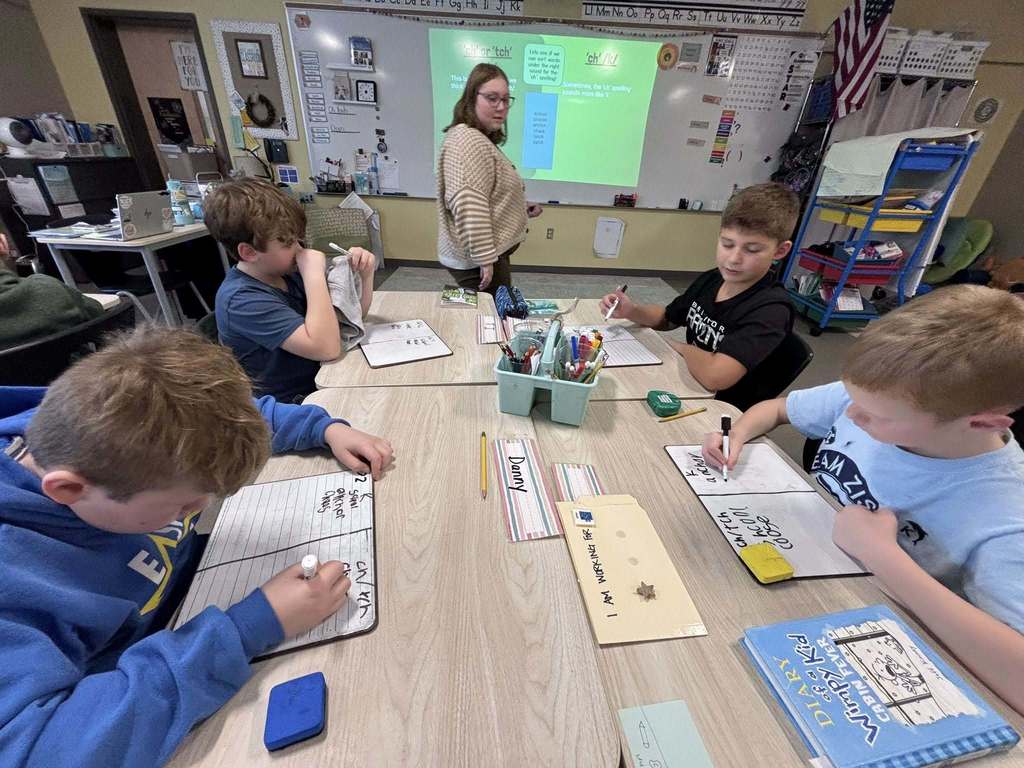 Students doing school work at their tables