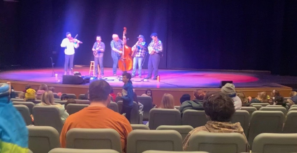 TCHS students viewing a Bluegrass musical performance.