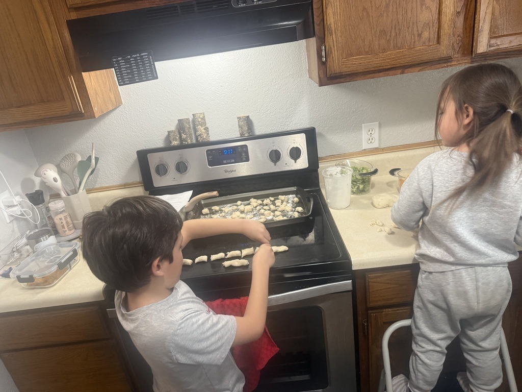 Courtade elementary students preparing their meal at the counter