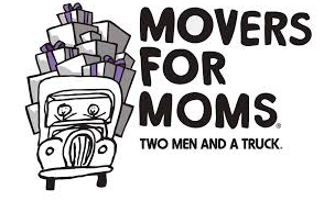 Movers for Moms logo featuring Two Men and a truck 