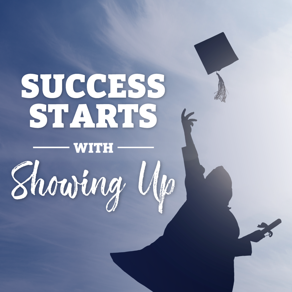 A person in a graduation gown and cap throws their cap into the air against a blue sky.