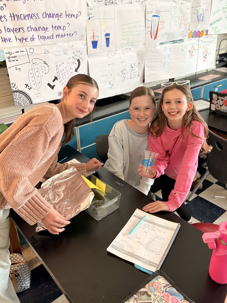 Students in Mrs. Garrett's 6th grade science class studying thermal energy transfer.