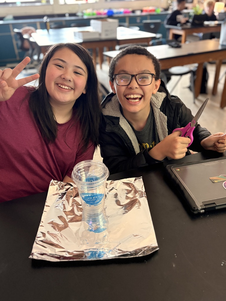 Students in Mrs. Garrett's 6th grade science class studying thermal energy transfer.