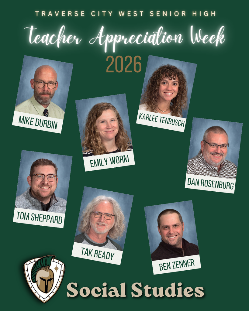 Green background with a collage of seven teachers. Their names and a year are at the top.