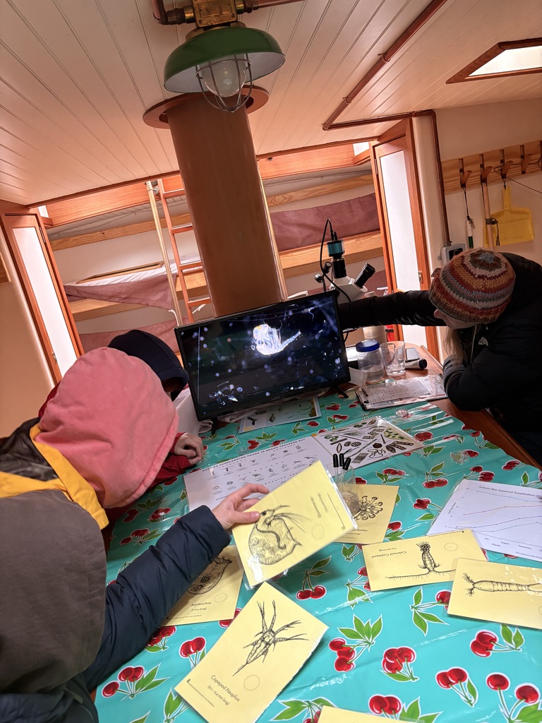 6th grade science class out on West Grand Traverse Bay with Inland Seas on the Schooner Alliance.