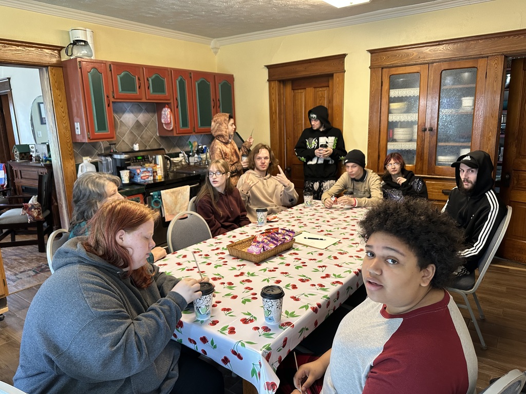 TCHS students enjoy a meal at Reining Liberty after working on the ranch