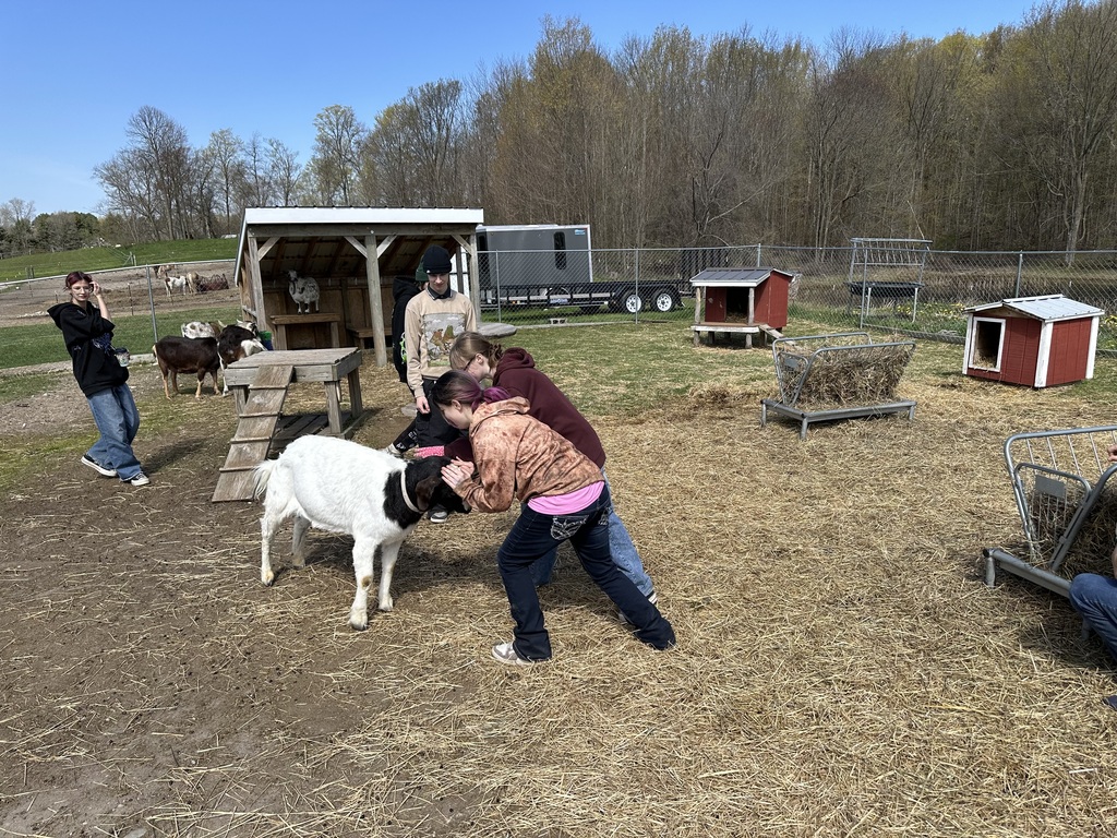 TCHS students interact with goats