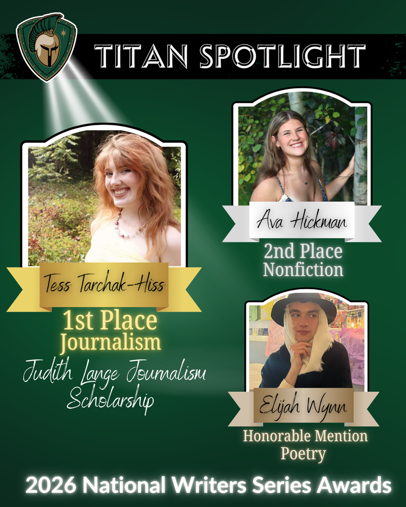 An award announcement displays three winners of the 2026 National Writers Series Awards with photos.