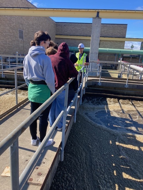 8th grade students on their clean and green day field trip.