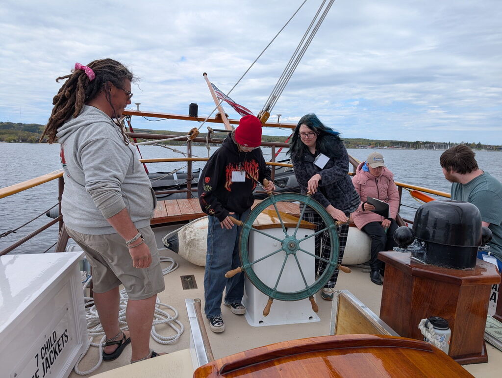 TCHS students steer the Inland Seas Boat