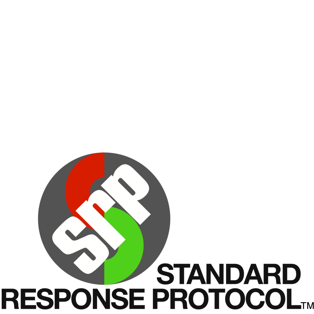 Logo with letters SNP in white, surrounded by red and green circles on a black background. Below, text reads "STANDARD RESPONSE PROTOCOL".