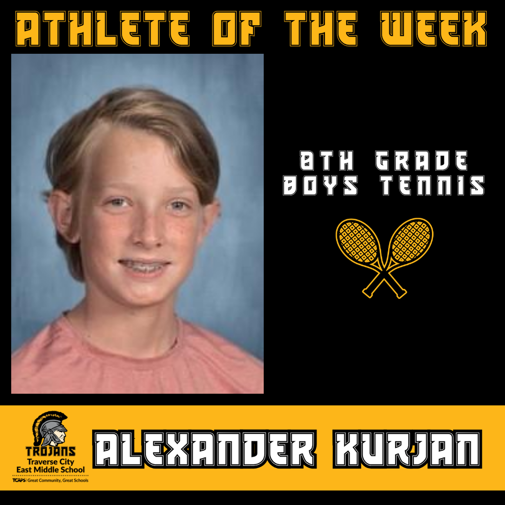 8th Grade Tennis player Alexander Kurjan is nominated for Trojan Athlete of the Week