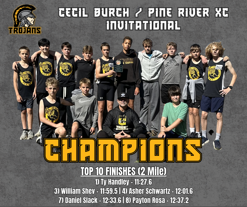 Boys Trojans team wins Cecil Burch Invite
