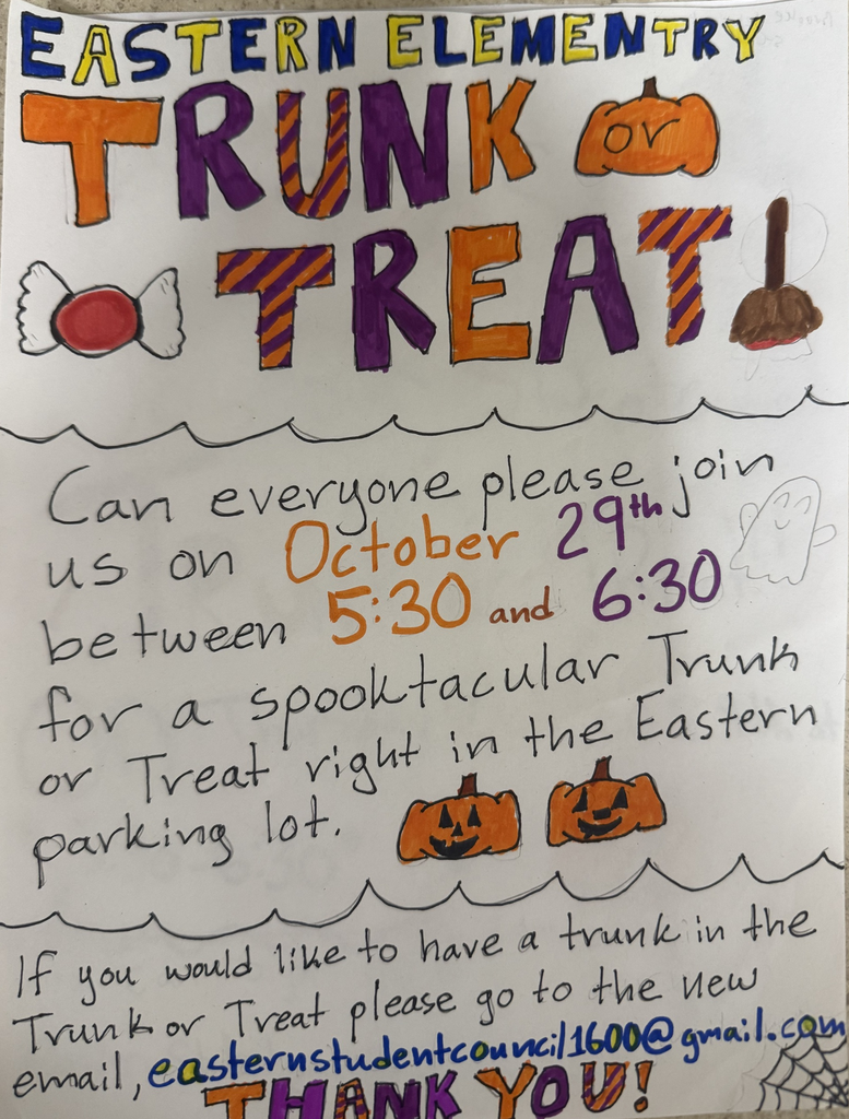 Trunk or Treat promotional posters for Trunk or Treat, October 29, 5:30-6:30.
