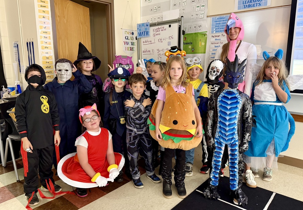 Blair Elementary students in Halloween costumes.