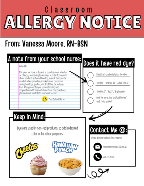 Classroom Allergy Notice