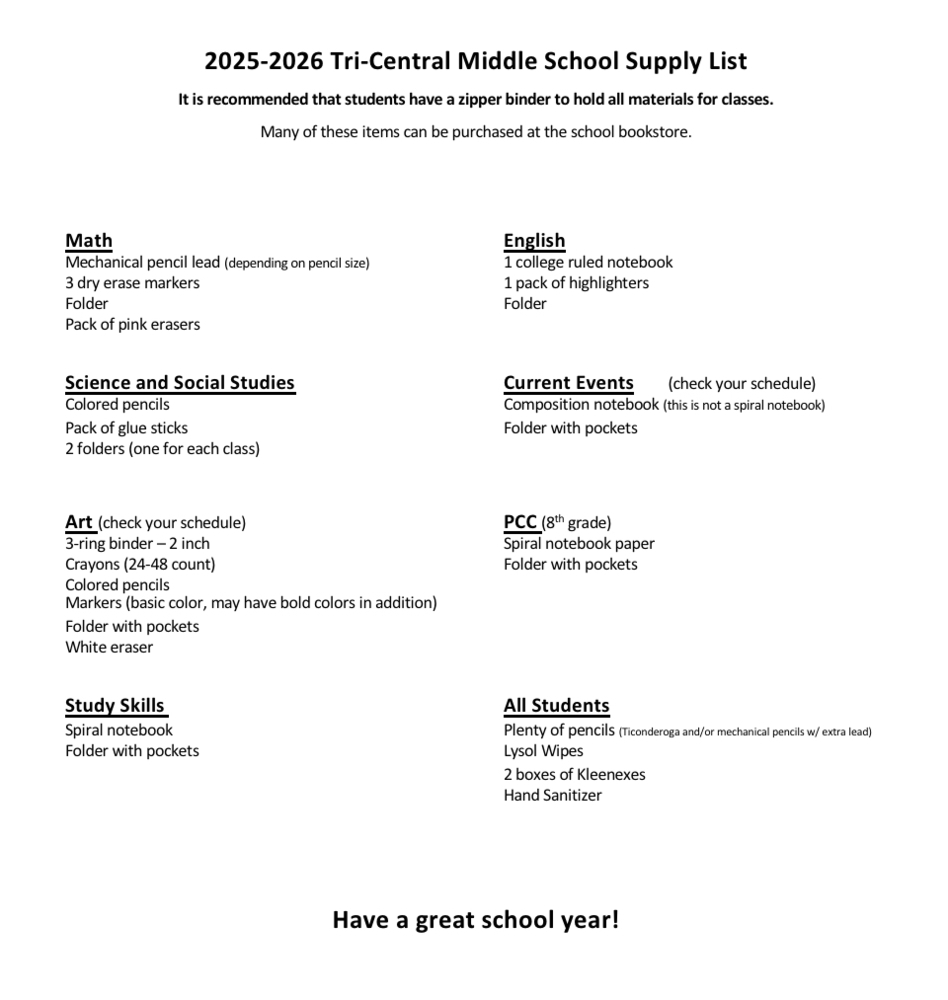 Supply List