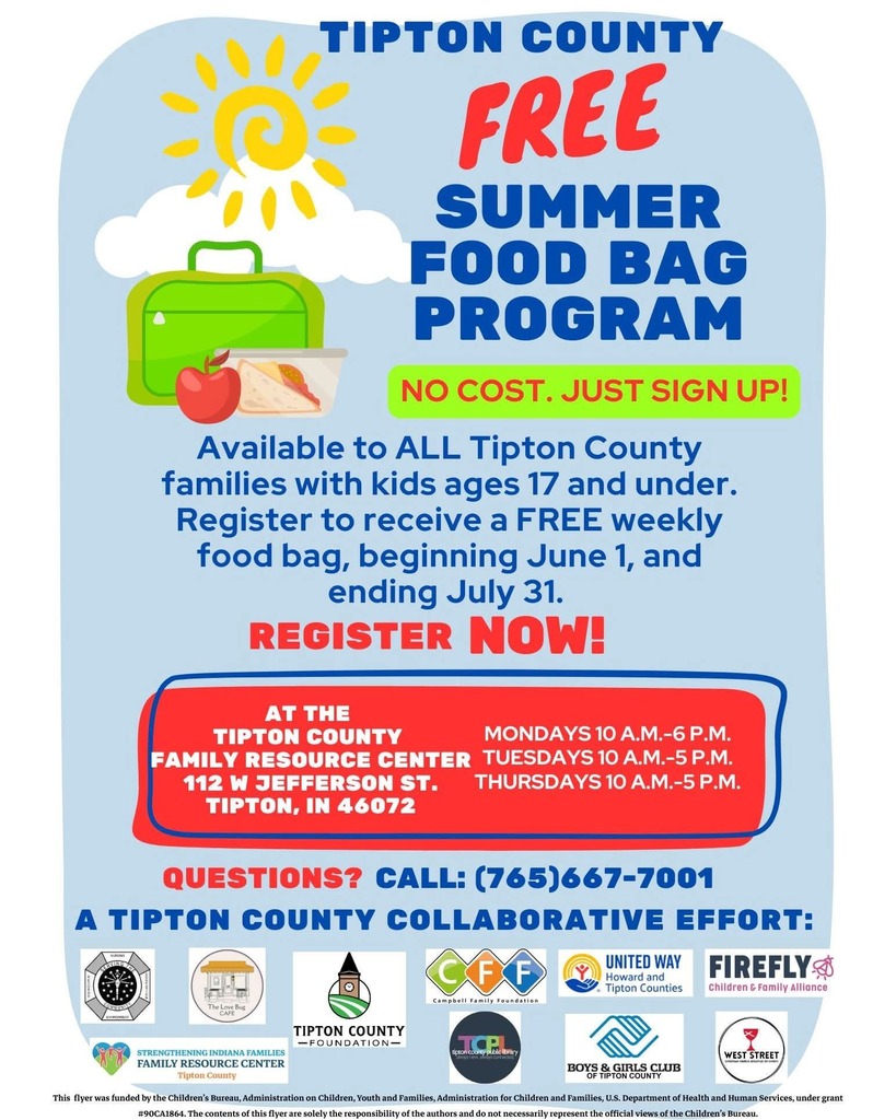 Tipton Country Free Summer Food Bag Program