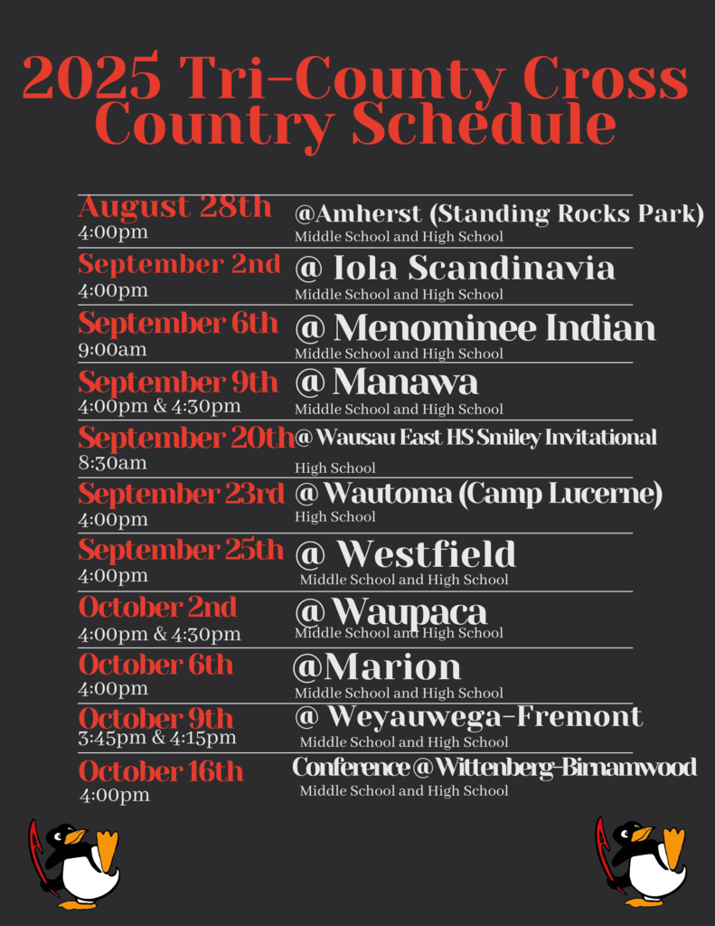 Cross Country Schedule