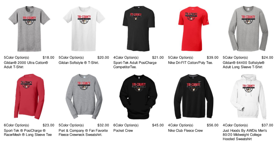 TC Basketball apparel 