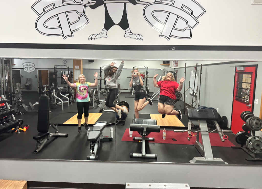 Jumping Picture in Fitness Center